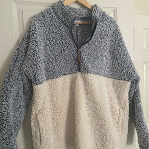 Fluffy zip up sweater